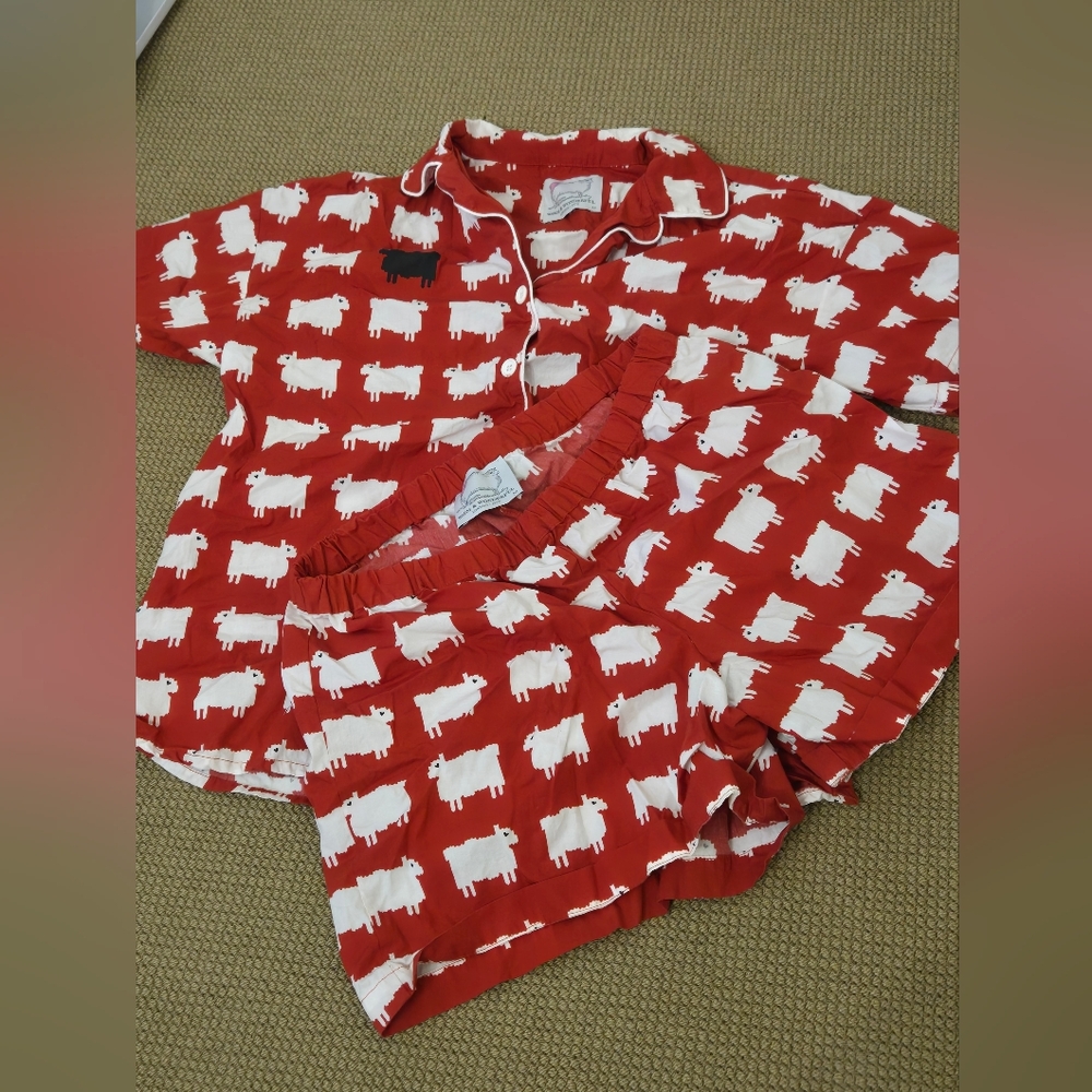 Rowing Blazers Warm And Wonder Diana Black Sheep Pajama Set Size M